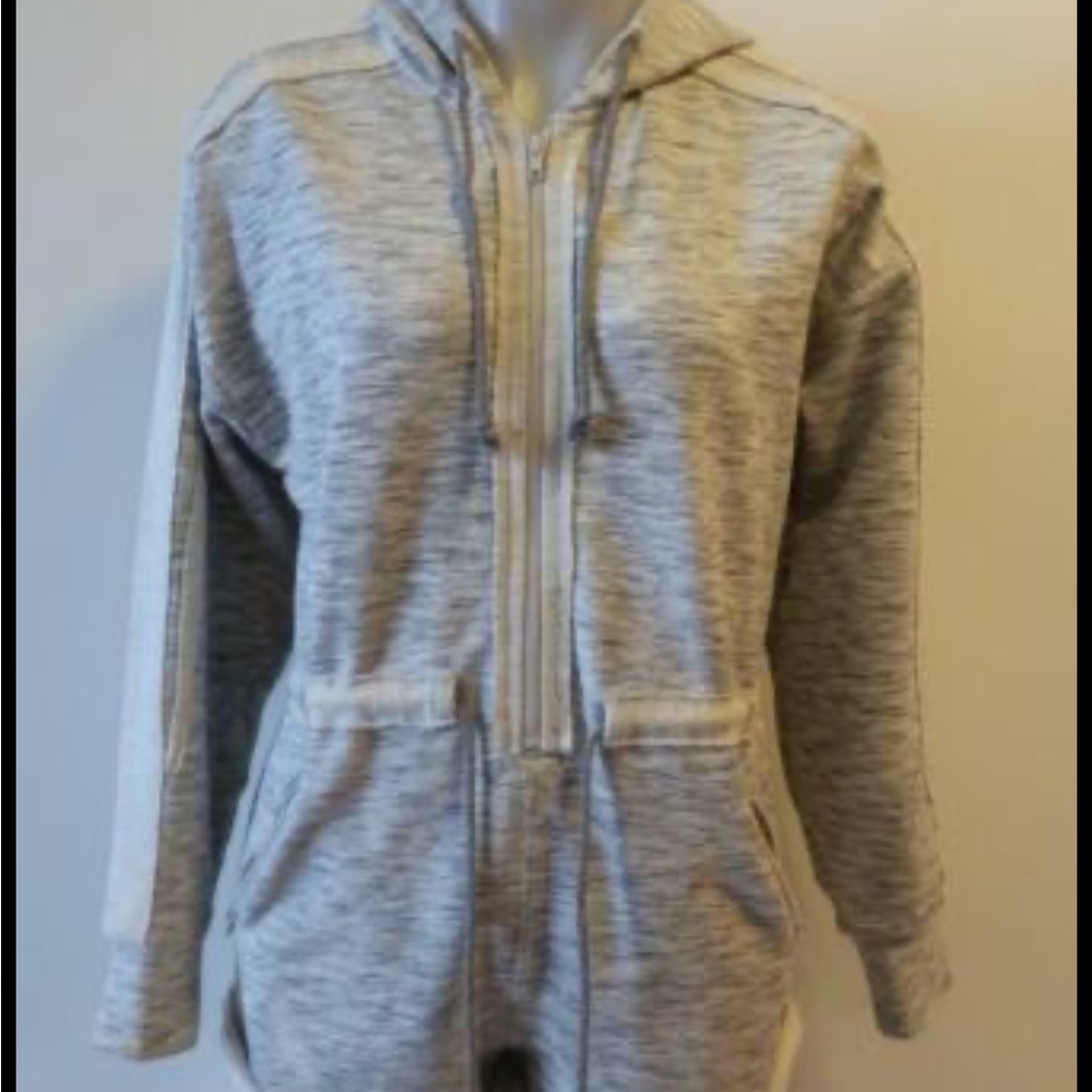 Free People Fp Movement Grey Hoodie Romper Jumpsuit S Sweatshirt Jumpsuit